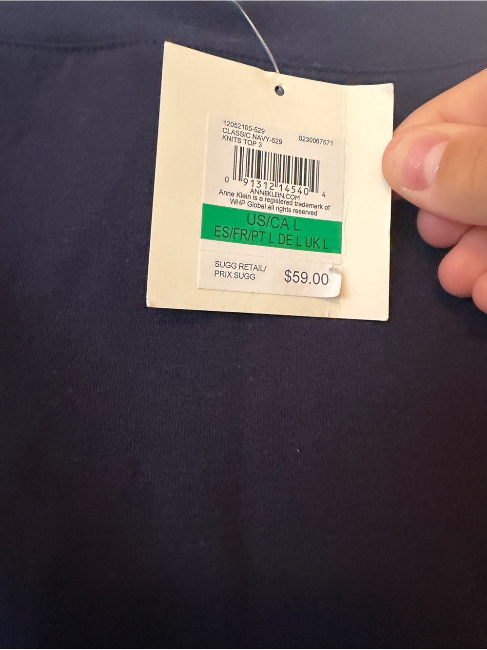 Anne Klein Navy Short-Sleeve Polo